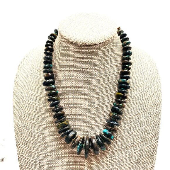 Jay King Mine Finds DTR Copper Turquoise Disc Necklace 18 Inch - Picture 2 of 3